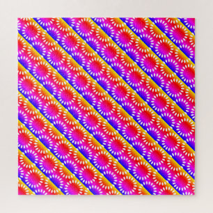 Farbenfrohes Blütenblatt-Mandala-Muster Puzzle