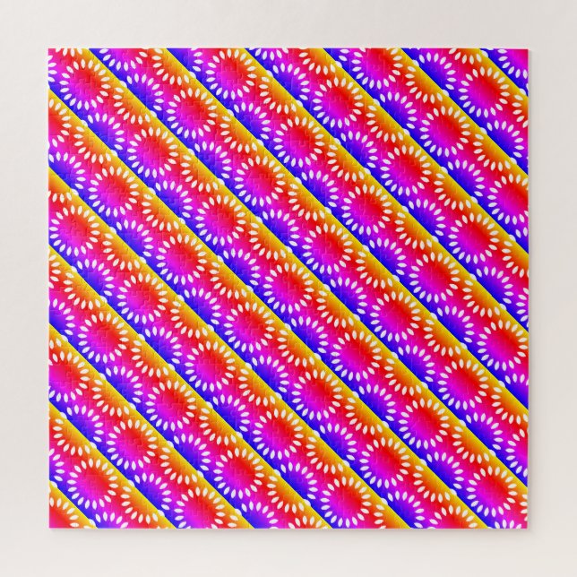 Farbenfrohes Blütenblatt-Mandala-Muster Puzzle (Vertikal)