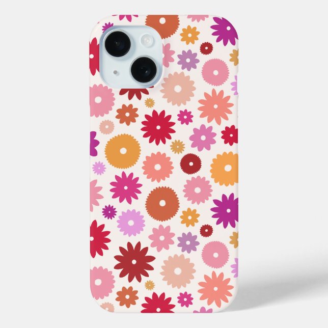 Farbenfrohes Blütenmuster Case-Mate iPhone Hülle (Rückseite)