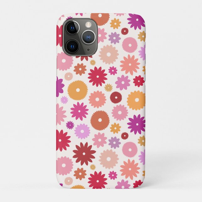 Farbenfrohes Blütenmuster Case-Mate iPhone Hülle (Rückseite)