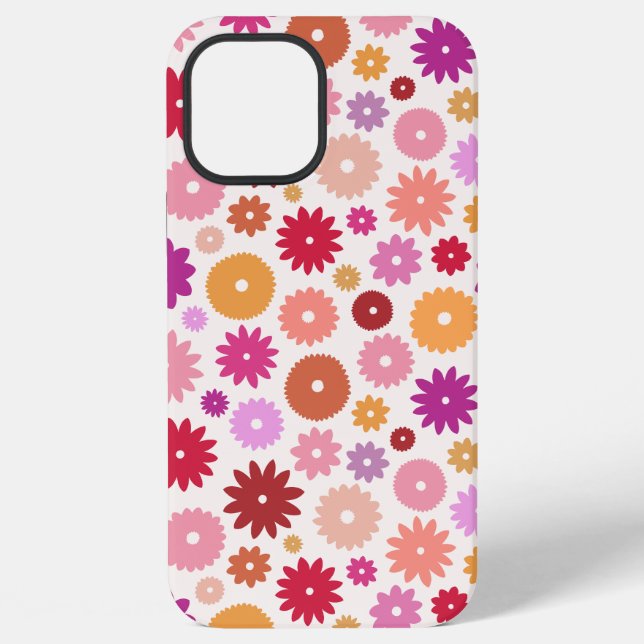 Farbenfrohes Blütenmuster iPhone Hülle (Rückseite)