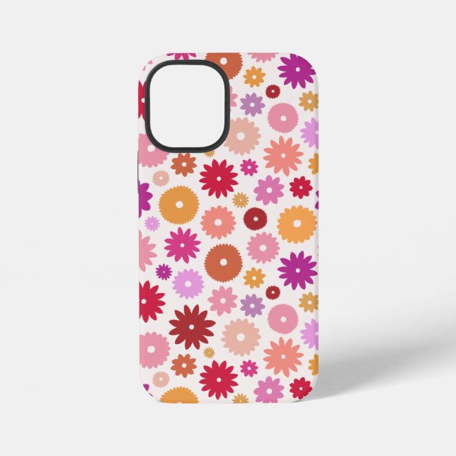 Farbenfrohes Blütenmuster iPhone Hülle (Rückseite)