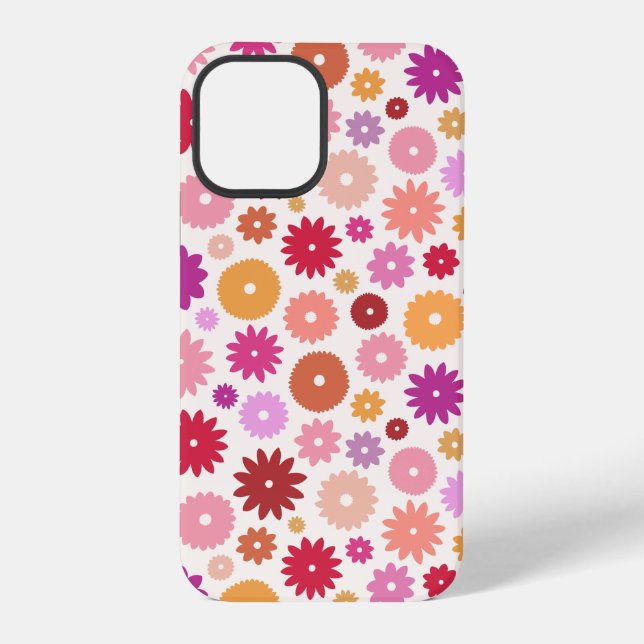 Farbenfrohes Blütenmuster iPhone Hülle (Rückseite)