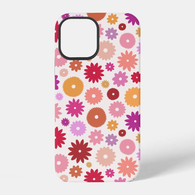 Farbenfrohes Blütenmuster iPhone Hülle (Rückseite)