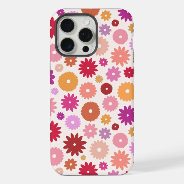Farbenfrohes Blütenmuster iPhone Hülle (Rückseite)