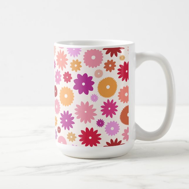 Farbenfrohes Blütenmuster Kaffeetasse (Rechts)