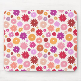Farbenfrohes Blütenmuster Mousepad