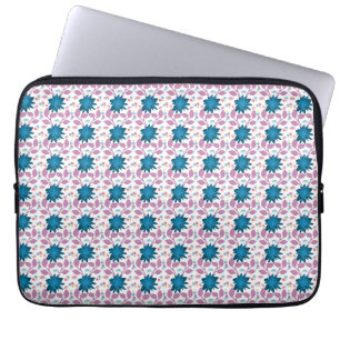 Farbenfrohes Boho-Blumenmuster Retro-Blume Laptopschutzhülle