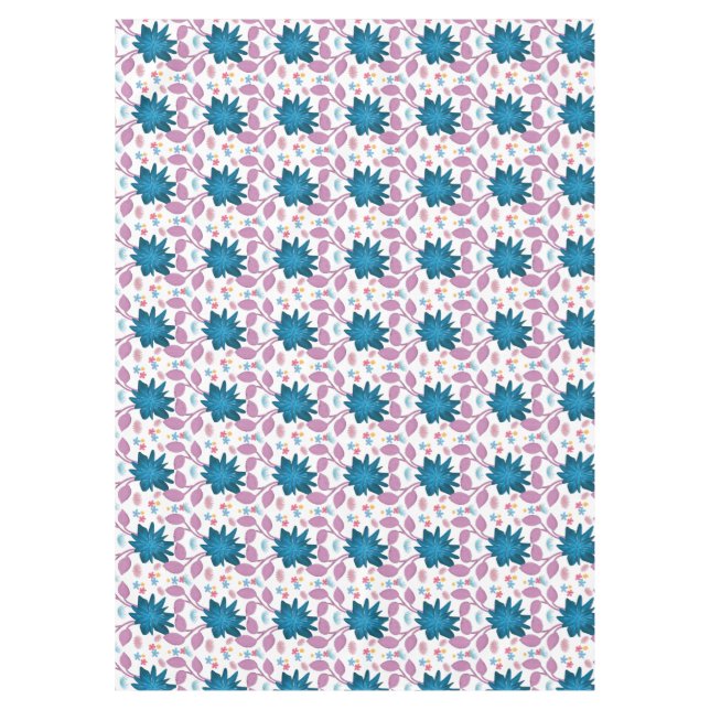 Farbenfrohes Boho-Blumenmuster Retro-Blume  Tischdecke (Vorderseite)