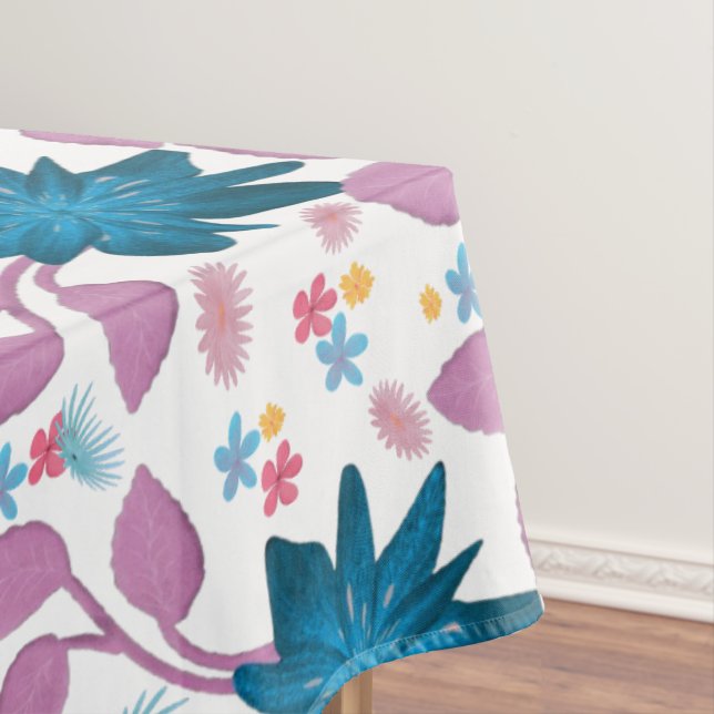 Farbenfrohes Boho-Blumenmuster Retro-Blume  Tischdecke (Beispiel)