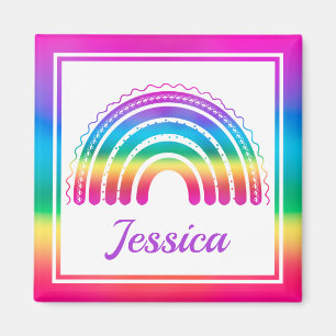 Farbenfrohes Boho-Regenbogen Magnet