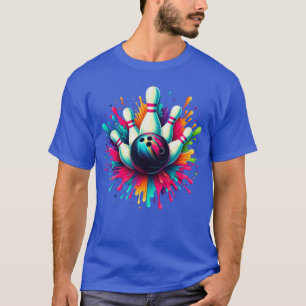 Farbenfrohes Bowling-Spiel Tag Bowling Süße Farben T-Shirt