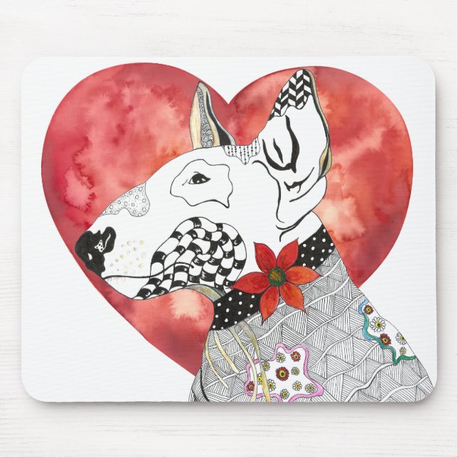 Farbenfrohes Bull Terrier-Mausepad Mousepad (Vorne)