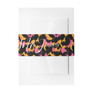 Farbenfrohes Cheetah-Druck Muster Moderne Hochzeit Einladungsbanderole