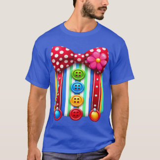 Farbenfrohes Clown-Kostüm Lustiges Bowie und Knöpf T-Shirt