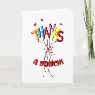 Farbenfrohes "Danke" ein Bündel buchstabiert von L Dankeskarte