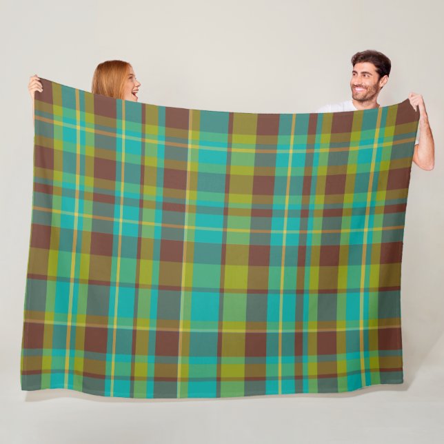 Farbenfrohes dekoratives Retro-Boheme-Karo Fleecedecke (Beispiel)