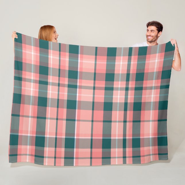 Farbenfrohes dekoratives Retro-Boheme-Karo Fleecedecke (Beispiel)