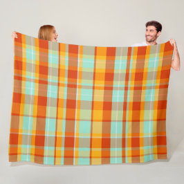 Farbenfrohes dekoratives Retro-Boheme-Karomuster Fleecedecke