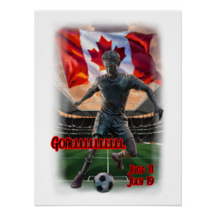 Farbenfrohes Design über eine Fußballfeier auf ein Poster