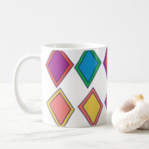Farbenfrohes Diamant-Geometrisches Muster Kaffeetasse