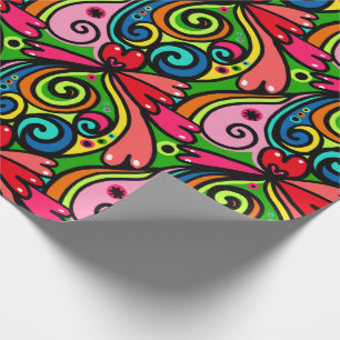 Farbenfrohes Doodle-Geschenk zum Geburtstag für je Geschenkpapier