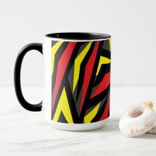 Farbenfrohes Dreiecksstreifenmuster Geometrisch Tasse