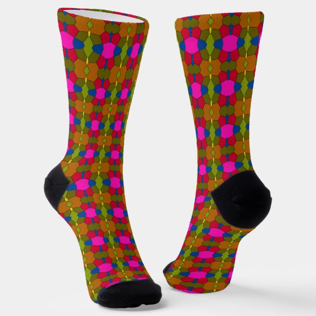Farbenfrohes einzigartiges Muster Socken (Gewinkelt)