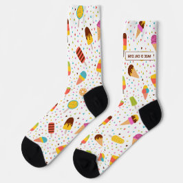 Farbenfrohes Eis und Konfetti-Muster Socken