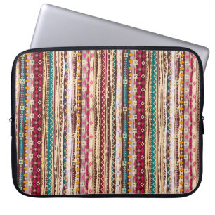 Farbenfrohes ethnisches Boho-Stammesmuster Laptopschutzhülle