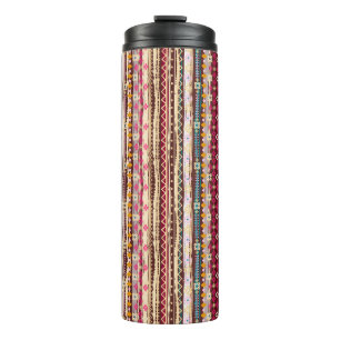 Farbenfrohes ethnisches Boho-Stammesmuster Thermosbecher