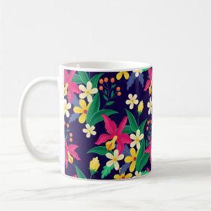 Farbenfrohes exotisches Blumen-Blatt-Muster-23021 Kaffeetasse