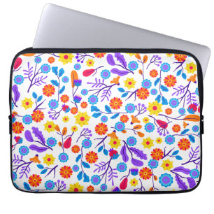 Farbenfrohes exotisches Blumenmuster-23165 Laptopschutzhülle