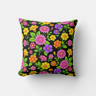 Farbenfrohes exotisches Blumenmuster-35681 Kissen
