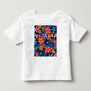 Farbenfrohes exotisches Blumenmuster-68578 Kleinkind T-shirt
