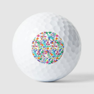 Farbenfrohes exotisches Blumenmuster Golfball