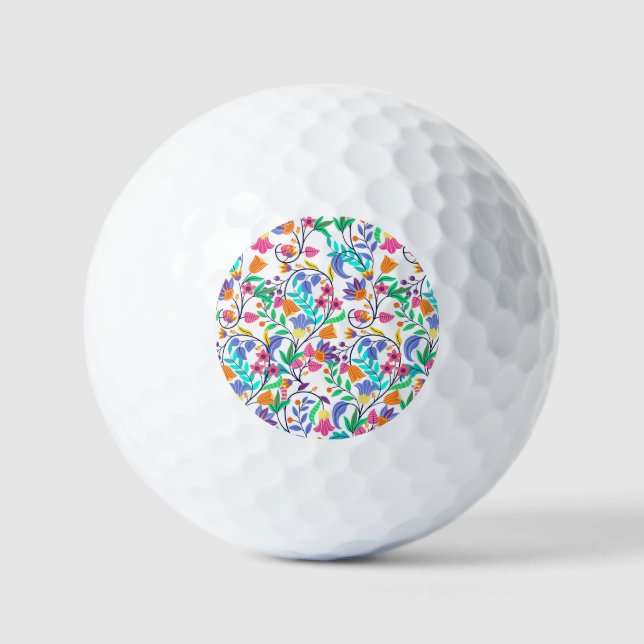 Farbenfrohes exotisches Blumenmuster Golfball (Vorderseite)