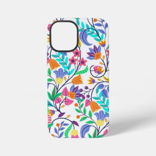 Farbenfrohes exotisches Blumenmuster iPhone 12 Mini Hülle