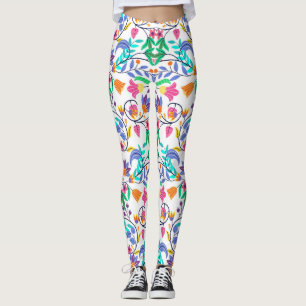 Farbenfrohes exotisches Blumenmuster Leggings