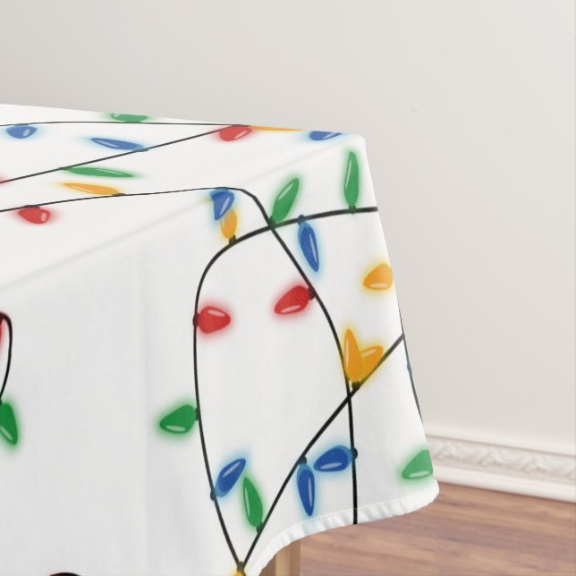 Farbenfrohes festliches Weihnachtsbeleuchtungsmust Tischdecke (Beispiel)