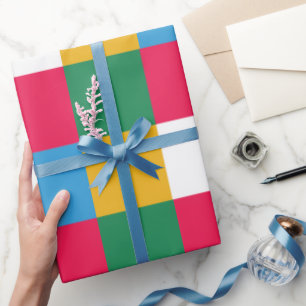 Farbenfrohes Festtag-Schachbrett Geschenkpapier