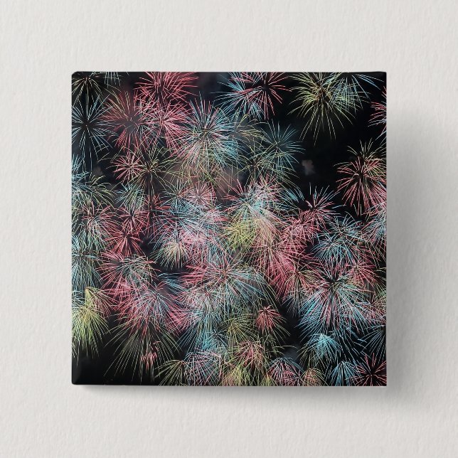 Farbenfrohes Feuerwerk... Button (Vorderseite)