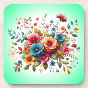 Farbenfrohes florales Blumenstrauß-Design-58576 Getränkeuntersetzer