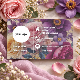 farbenfrohes florales elegantes Professionelles Lo Visitenkarte