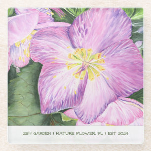Farbenfrohes florales Ferienhaus Glasuntersetzer