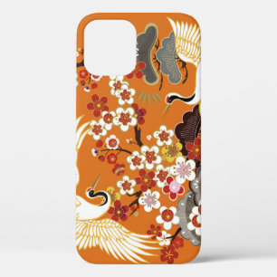 Farbenfrohes florales Kranich-Sakura-Muster Case-Mate iPhone Hülle