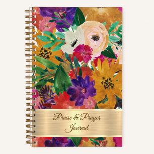 Farbenfrohes florales Lob- und Gebetsjournal Notizbuch