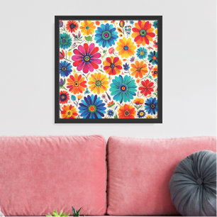 Farbenfrohes florales Muster-Wandbild Leinwanddruck