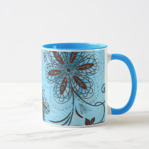 Farbenfrohes florales nahtloses Muster Tasse