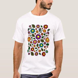 Farbenfrohes florales Naturmuster T-Shirt
